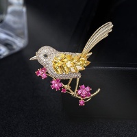 1 pièce Nouvelle Broche Oiseau Tendance pour Femme, Broche Animale Haut de Gamme Incrustée de Diamants, Design de Niche, Accessoire de Costume