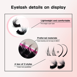 Mix Styles <b>Lash</b> <b>Clusters</b> 60D 80D 100D 160D 200D Individual Eyelash <b>Clusters</b> Mix Length DIY Thick <b>Cluster</b> Eyelash Extensions - Product Image 2