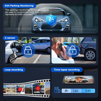 AZDOME AR09 kamera dasbor mobil, kotak hitam mobil 4K penglihatan malam, perekam GPS lensa ganda