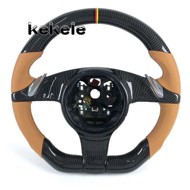 Custom Carbon Fiber Racing Steering Wheel for Porsche 911 997.2 Carrera 4S Turbo GT3 RS 2010 2014 Interior Accessories