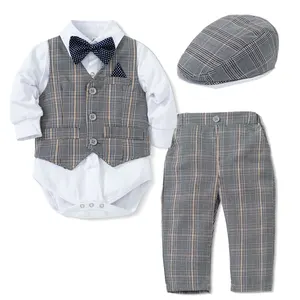 2023 Winter Baby Clothes Infant Boy Formal Outfit Gentleman Tuxedos Suits Baby Boy Clothes Kids Baby Boy Birthday Party Dress