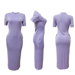 Nouvelle mode à manches courtes longues Maxi nouvelles femmes été décontracté salon longues adolescents robes pour filles été - Product Image 6
