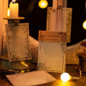 Papel de Material Retro de la serie de caídas nocturnas, Material decorativo para diario, negro <span class=keywords><strong>y</strong></span> blanco, 20 hojas - Product Image 5