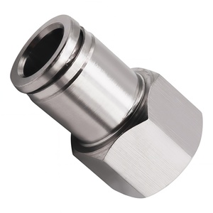 Conector Neumático Universal para Camiones de Alta Calidad, Conector Recto de Rosca Interna de Acero Inoxidable PCF 304 - Product Image 1