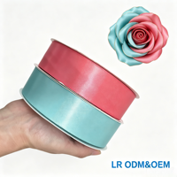 Ruban en satin double face de haute qualité 100% polyester 4 cm, rouleau de ruban en satin double face 100 yards pour boîte cadeau, roses éternelles