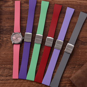 JUELONG Nouveau design Bracelet de montre en caoutchouc FKM 16/18/19/20/21/22mm Bracelet de montre sport étanche avec fermoir déployant - Product Image 6
