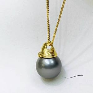 31210 Accesorios de Perlas DIY, Colgante de Plata S925 con Cuentas Redondas de 9-13 mm, Colgante de Collar con Diseño de Gorro de Navidad Vacío - Product Image 3