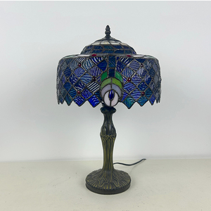 Lampada da Tavolo LongHuiJing Dragonfly Dome in Vetro Colorato, Multicolore <span class=keywords><strong>Marrone</strong></span>, <span class=keywords><strong>Paralume</strong></span> Artigianale Wisteria, LED Flessibile Semplice E26 - Product Image 4