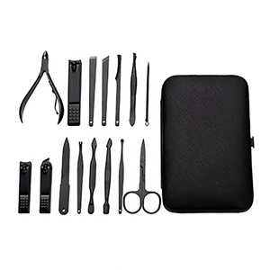 ASAP 15-pcs Professional Custom-Made Stainless Steel <b>Manicure</b> <b>Kit</b> Nail Art Tools Includes Nail File Cuticle Pusher Cleaner - Product Image 1