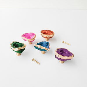 Atacado Golden Side Ágata Porta Handle <span class=keywords><strong>Cabinet</strong></span> botão Guarda-roupa alças e botões Gaveta puxa - Product Image 2