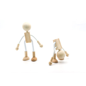 Bambole in Legno Naturale Articolate Non Finite, Ornamenti Pieghevoli, Giocattoli Fai-da-Te per Bambini, Bambole in Legno dal Design Carino - Product Image 2