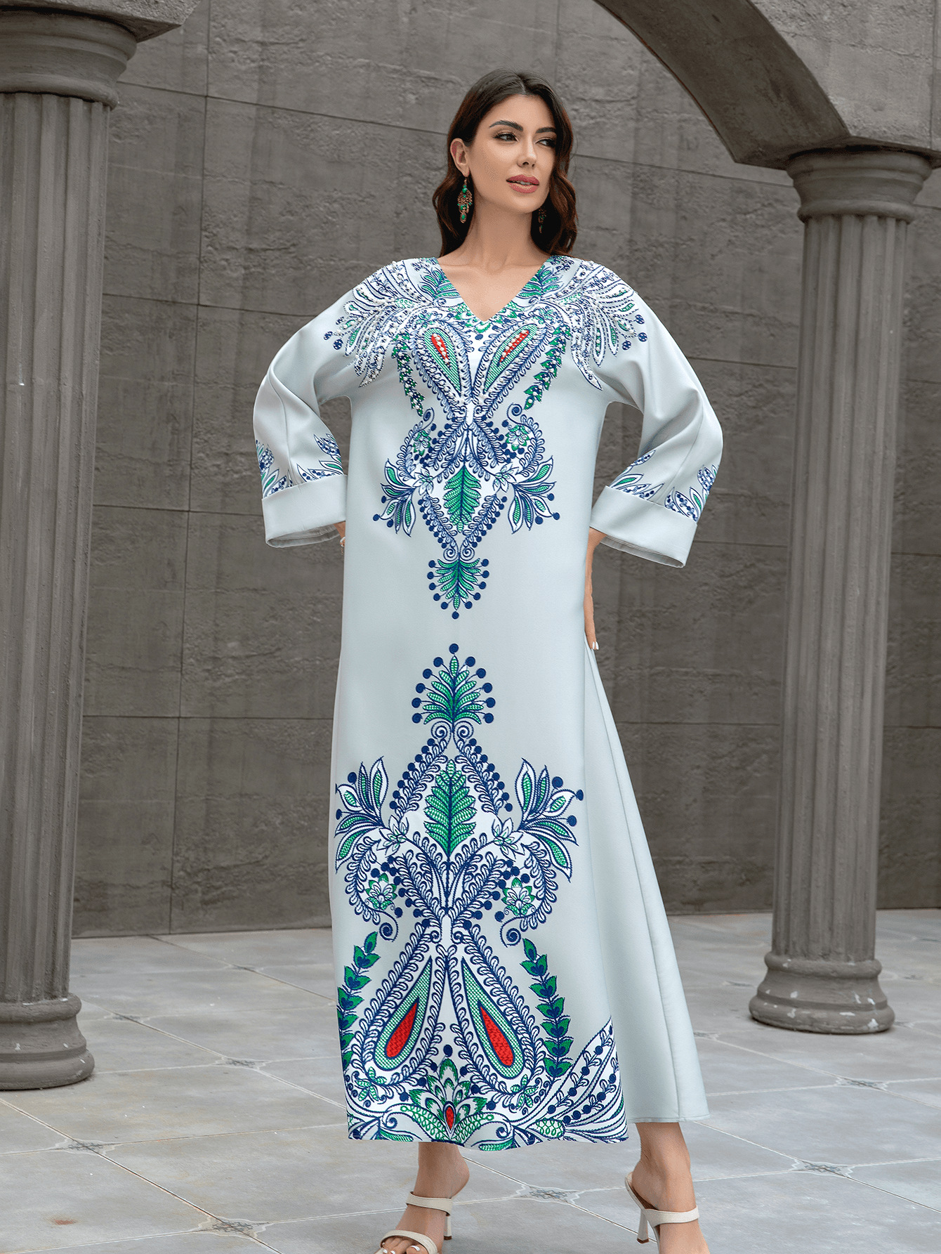 Shop Our Hot Selling Printed Beaded Women Maxi Dress