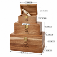 Boîte de rangement en bois avec logo personnalisé, avec couvercle à charnières, boîte à souvenirs, boîte organisatrice de bijoux en bois naturel pour la décoration de la maison et du bureau