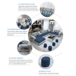 Muebles de sala de estar, <span class=keywords><strong>precio</strong></span> de fábrica, estilo de ocio, esquina seccional, tela de terciopelo de 7 plazas, cama reclinable extensible moderna - Product Image 3