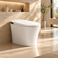 Toilette intelligente monobloc minimaliste à poser au sol avec fonction lavage féminin et chauffage instantané, pour salles de bain et showrooms, fournisseur de toilettes intelligentes