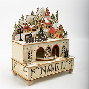 Madera Navidad artículo producto juguetes adornos anime viento madera 3D escritorio CALENDARIO DE Adviento caja carrusel caja musical decoraciones - Product Image 6