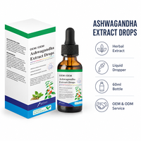 Extrait d'Ashwagandha en gouttes, Withania Somnifera, complément alimentaire liquide botanique, OEM ODM, marque privée, vente en gros