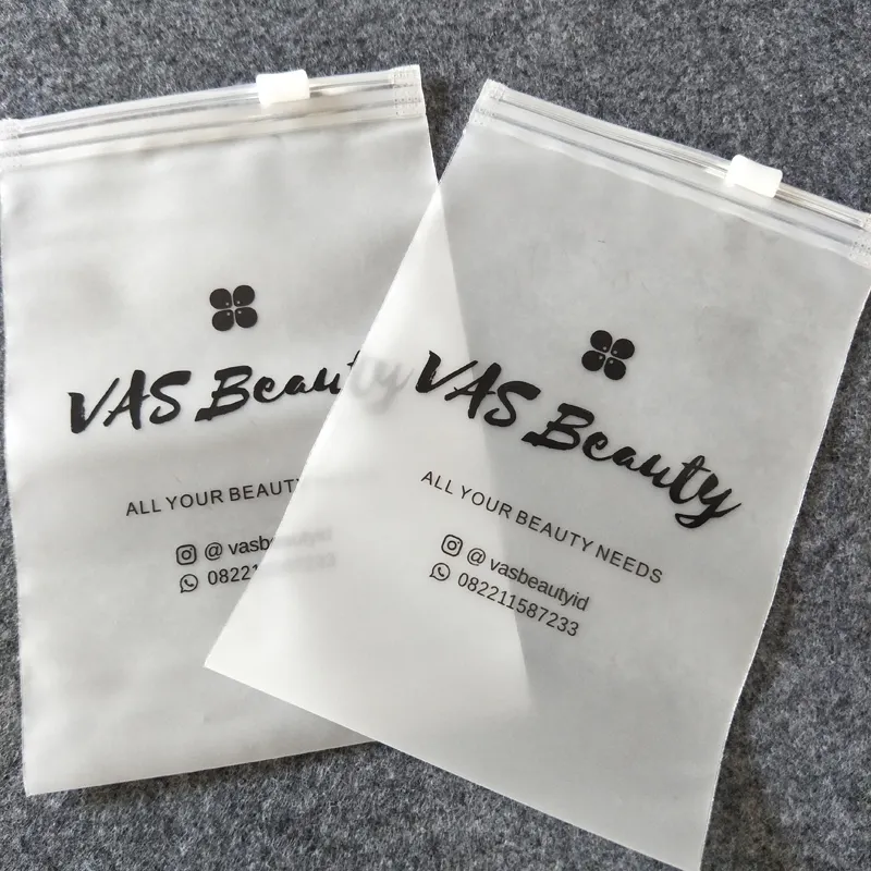 eco friendly zipper clothes packaging frosted plastic ziplock bag PE zip lock packaging bag with your logo