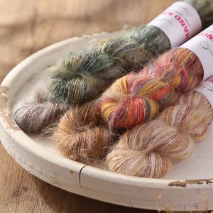 Fil de <span class=keywords><strong>laine</strong></span> Mohair dégradé Hank Top teint pour châle tricoté à la main Fil de <span class=keywords><strong>laine</strong></span> soufflé de couleur Tang - Product Image 3