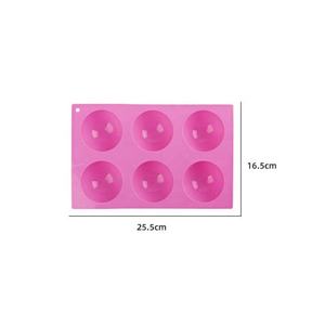 Moule en silicone à 6 cavités demi-sphères pour la pâtisserie domestique, idéal pour gâteaux, biscuits, bonbons et chocolats DIY - Product Image 4