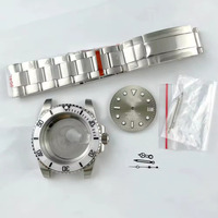 Accessoires de montre mécanique automatique modifiée SUB 300 de 40 mm, vert lumineux, avec bracelet semi-polissé pour mouvement NH35