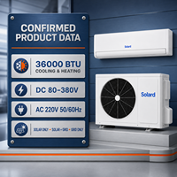 Climatiseur mural hybride solaire double alimentation R410A 36000 BTU 3 CV à onduleur DC avec compresseur SANYO pour usage domestique (refroidissement/chauffage) CE