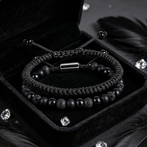 Hand-Woven Natural Stone Beaded <b>Bracelet</b> <b>Adjustable</b> For Men's Fashion Jewelry Gift Yiwu Origin YM-0618 - Product Image 3