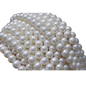 Collier de perles d'eau douce naturelles de 9 à 10 mm avec cercle presque parfait, couleur blanche brillante, boucle rétro luxueuse - Product Image 5