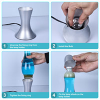 Bouteille de lampe en verre à Base d'aluminium, lampe de nuit, liquide clair, Mini lampe de Table, lampe de lave personnalisée, nouvel arrivage
