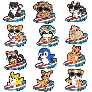 New Style Cartoon Schuh dekorationen PVC Weich gummi Abnehmbarer Gartens chuh Zubehör Surfen Tiers chuh Charms für Clogs - Product Image 1
