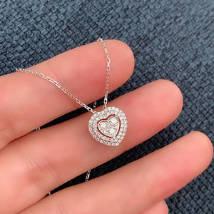 Collana con Doppio Ciondolo a Cuore per Donne, Gioiello Elegante e alla Moda per Uso Quotidiano, Idea Regalo - Product Image 1