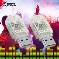 Éclairage de voiture à commande tactile vocale personnalisée 7 couleurs, lumière ambiante intérieure sans fil, mini USB 12V, LED universelle pour voiture