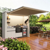 Cuisine extérieure sur mesure de 3 m en acier inoxydable 304, barbecue modulaire, évier, armoire de rangement