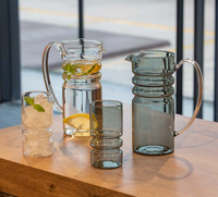 2025 à la mode à haute teneur en borosilicate Double paroi avec théière en verre à jante dorée et bouilloire nouveau pichet en verre Design pour les ménages