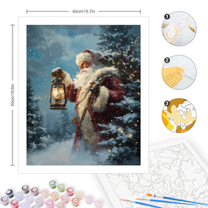 CHENISTORY <span class=keywords><strong>Peinture</strong></span> par numéros DIY, image du Père Noël sur numéros, cadeau de Noël, <span class=keywords><strong>peinture</strong></span> acrylique, décoration murale artisanale - Product Image 3