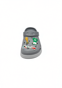 Zoccoli per Bambini con Spille Animate, Taglia 20, Strisce Nere, Punta Rotonda, Suola in EVA, Per Tutte le Stagioni, Tomaia in Plastica - Product Image 1