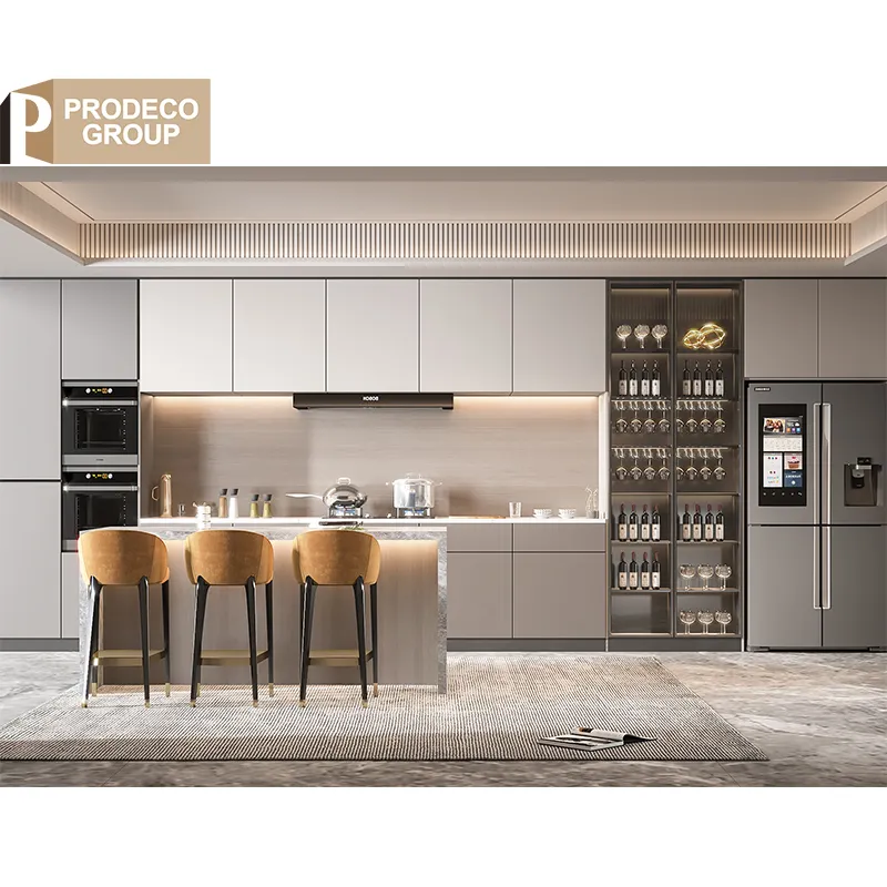 Prodeco Design Solid Wood Kitchen Furniture Simple Kitchen Wood Cabinet with Handles Accessories for Kitchen Cabinets