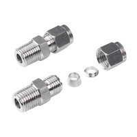 Embouts en acier inoxydable Type de tubes avec filetage pour connexion centrale Connecteur adaptateur droit SS304 Adaptateur à filetage mâle