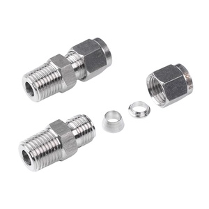 Uniones de tubo tipo virolas de acero inoxidable con rosca para conexión media conector adaptador recto SS304 adaptador de rosca macho - Product Image 3