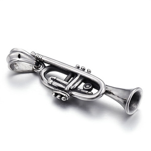 <span class=keywords><strong>Collana</strong></span> da Uomo con Tromba in Acciaio Inossidabile 316L, Gioielli Musicali all'Ingrosso - Product Image 2