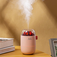 Mini humidificateur intelligent LED 280 ml en forme de volcan, veilleuse aromathérapie ultra-silencieuse, électrique USB pour voiture et maison, en plastique, certifié CB CE