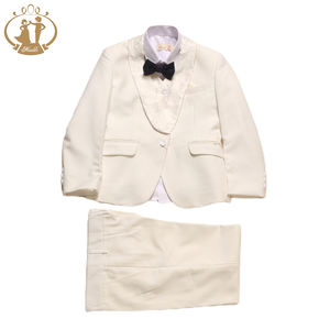 विंटेज Jacquard कॉलर लड़कों औपचारिक रंगीन जाकेट आदमी बनियान पैंट 3 Pcs बच्चा लड़कों के लिए सेट टक्सेडो प्रोम बेबी सूट सेट - Product Image 5