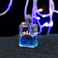 Figurine décorative de bureau en acrylique, forme irrégulière, sablier, goutte d'huile liquide, bateau à voile flottant dans une bouteille, cadeau pour enfants