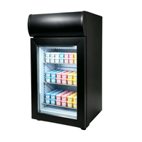 Congélateur à glace commercial compact SD50B 50L, refroidissement direct, mini vitrine avec porte vitrée pour magasin de détail