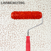 LSY7'' Rouleau à peinture à motifs pour décoration murale Rouleau en caoutchouc à texture de brique classique