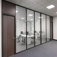 Cloison modulaire double vitrage de 108 mm avec stores, insonorisée pour bureaux