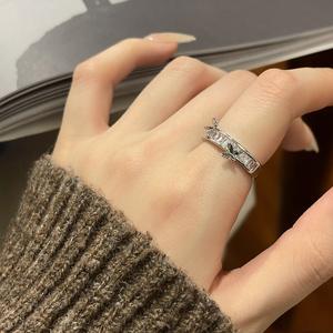 Bague papillon 3D exquise en argent pur S925, design haut de gamme à bouche ouverte avec incrustation - Product Image 3