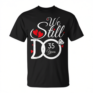 Camiseta para parejas de 35 años de matrimonio, idea para el 35.º aniversario de boda, ¡celebra 35 años con estilo! - Product Image 2