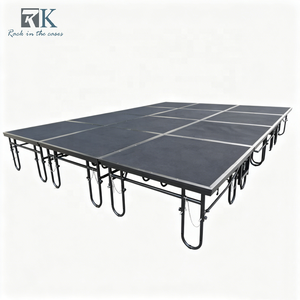 Escenario Plegable de Acero Móvil, Escenario Portátil para Eventos, Sistema de Equipo de Escenario Resistente con Ruedas - Product Image 1