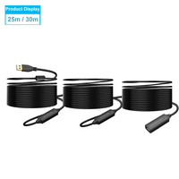 RSHTECH kabel ekstensi USB 2.0, kabel ekstensi USB pria ke wanita, kabel Transfer Data 15M/20M/25M/30M untuk Printer Keyboard Hard Drive